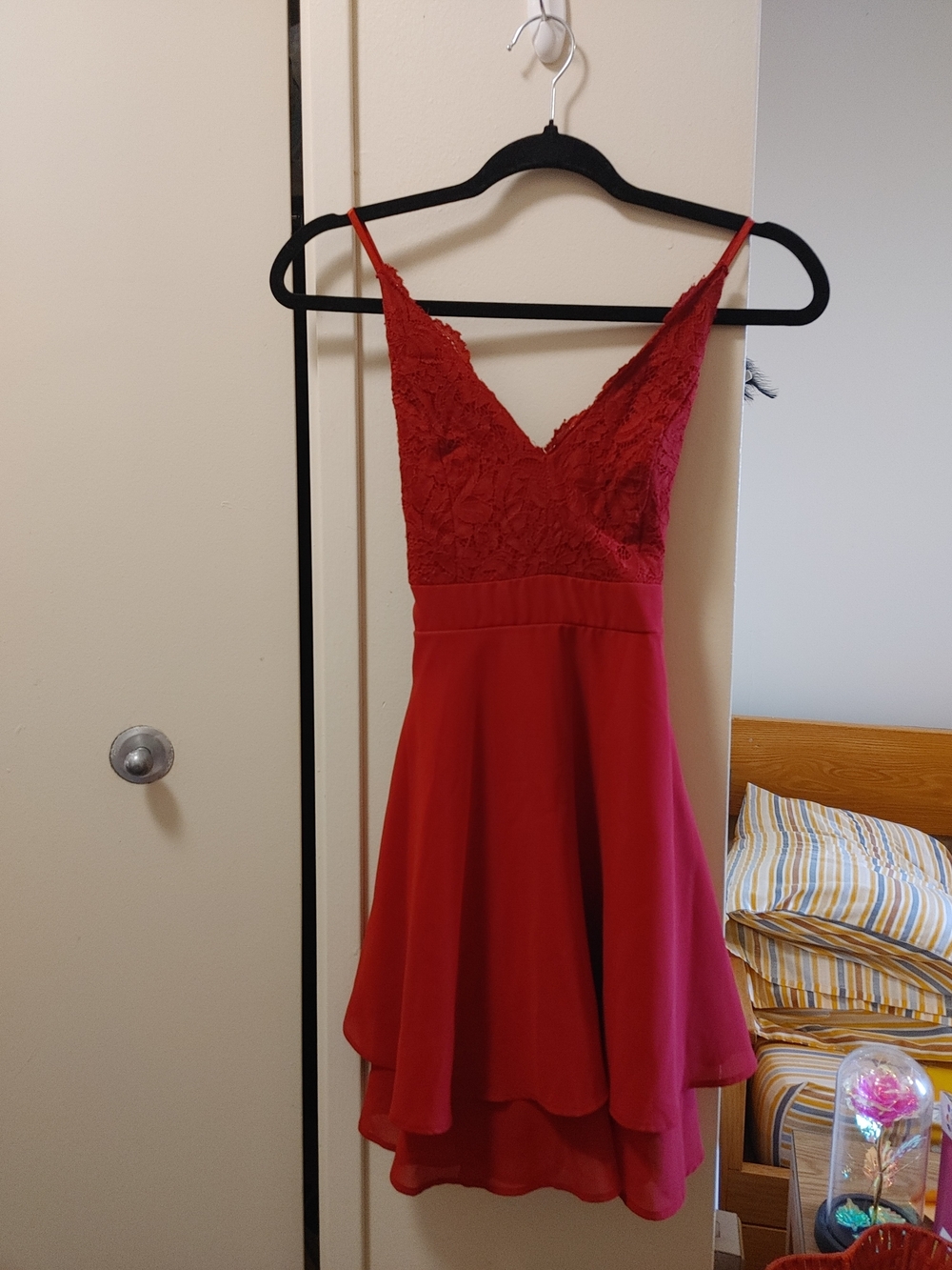 XS Red V-Neck Dress